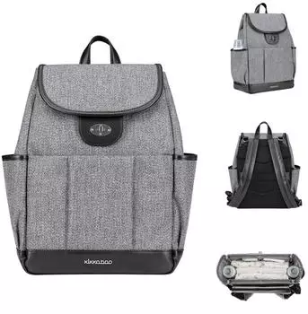 KIKKABOO Morice Wickelrucksack grau, Magnetknöpfe, Drehverschluss (31108020103)