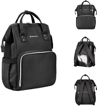 KIKKABOO Siena Wickeltasche Rucksack mit Wickelunterlage, schwarz/grau