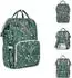 KIKKABOO Siena Wickeltasche Rucksack, grün gemustert (31108020120)
