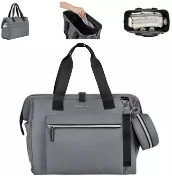 KIKKABOO Maxi Wickeltasche mit Wickelunterlage, hellgrau (31108020107)