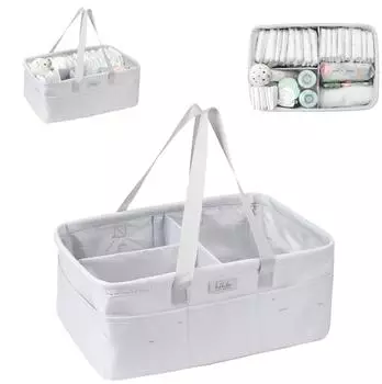 KIKKABOO Windelorganizer faltbar, abnehmbare Trennwand, weiß (31108060124)