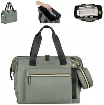 KIKKABOO Wickeltasche Maxi mit Wickelunterlage, hellgrün (31108020109)
