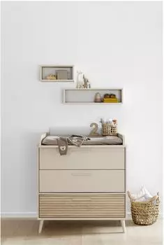 Paidi Wickelkommode Eefje schmal Cashmere-Beige/Groovy-Oak