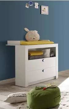 Begabino Paula Wickelkommode mit Aufsatz und Schubk&auml;sten, wei&szlig;, 96x105x78cm (97166955-0)