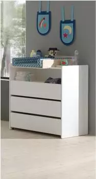 Vipack Kiddy Kommode mit Wickeltisch, 3 Schubladen, 90x72x106cm (KICO1814)