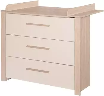 Roba Wickelkommode Momo breit, Holzwerkstoff, Cashmere/Tristan Eiche, 3 Schubladen (1731884)