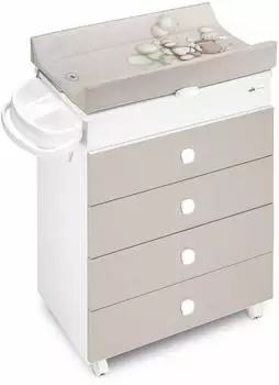 Cam Asia Wickelkommode mit Badewanne, wei&szlig;/beige (Col. 261)