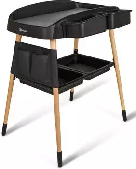 babyGO ChangeMe Wickelkommode Buchenholz, schwarz