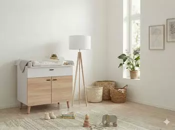 Arthur Berndt Wickelkommode Lovis hellgrau / Nagano Oak, Soft-Close (800001173123)