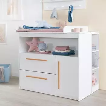Roba Lilo Wickelkommode breit, 2 Schubladen, weiß (1731857)