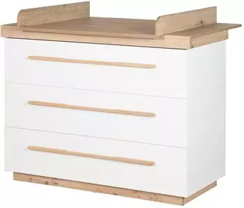 Roba Lumo Wickelkommode mit Soft-Close-Schubladen, wei&szlig;/Artisan Eiche (800001366687)