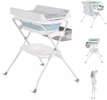 Cangaroo Como Babybadewanne mit Wickeltisch, faltbar, blau (112233)