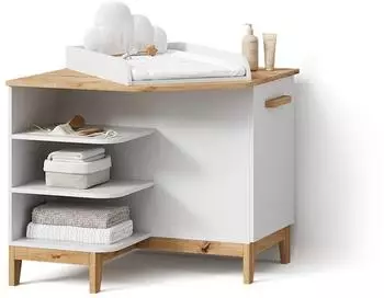 Livinity Mailo Wickelkommode weiß/Artisan-Eiche mit Tür (59783)