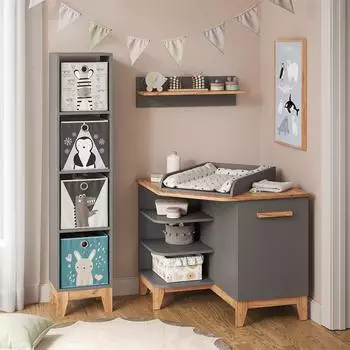 VitaliSpa Malia Wickelkommode grau/Artisan, mit T&uuml;r, 85x85,2cm (58362)