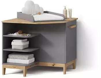 Livinity Mailo Wickelkommode grau/Artisan-Eiche mit T&uuml;r (59784)
