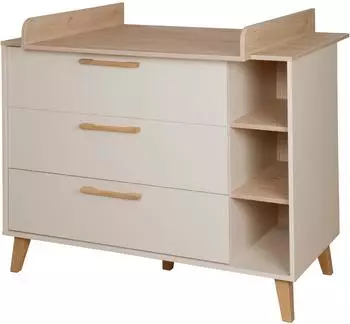 Roba Jil Wickelkommode mit Schubladen, Soft-Close, 117x103x78cm, Cashmere/Chestnut (1731876)