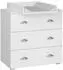 Bim Furniture Mia Kommode mit Wickelaufsatz, 80cm, matt weiß (Mia 80)