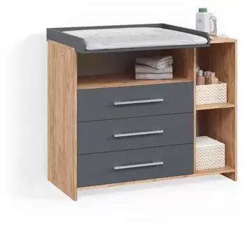 Livinity Torino Wickelkommode anthrazit/Sonoma mit Schubladen (58779)