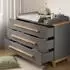 VitaliSpa Wickelkommode Malia grau/Eiche Artisan, 3 Schubladen (58356)