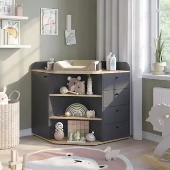 VICCO Aria Wickelkommode anthrazit, 4 Schubladen, 85x90cm (59340)