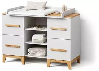 Livinity Mailo Wickelkommode wei&szlig;/Artisan Eiche, 4 Schubladen (59771)