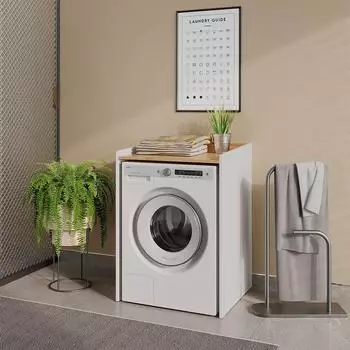 VICCO Viktor Waschmaschinenschrank weiß/Artisan-Eiche 67,8x94,6cm (60596)