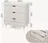 en.casa Sallinrar Wickelkommode mit abnehmbarer Wickelauflage, 3 Schubladen, 92x84x50cm, beige