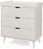 en.casa Sallinrar Wickelkommode mit abnehmbarer Wickelauflage, 3 Schubladen, 92x84x50cm, beige