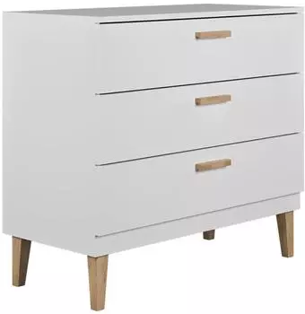 LES TENDANCES Kubi Kinderkommode wei&szlig;, 3 Schubladen, 100x47x90cm