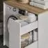 VICCO Viktor Waschmaschinenschrank weiß/Artisan-Eiche mit Rollcontainer, 93,6x88,2x60cm (60741)