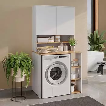 VICCO Viktor Waschmaschinenschrank weiß/Artisan-Eiche, 93,6x88,2x60cm (60722)