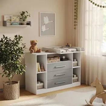 VICCO Olina Wickelkommode weiß/grau 138,3x93cm (62874)
