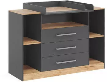 VICCO Olina Wickelkommode anthrazit/Goldkraft Eiche 138,3x93cm (62876)