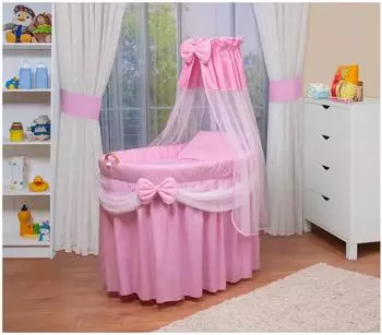 Waldin Baby Stubenwagen-Set (1205) rosa/weiß