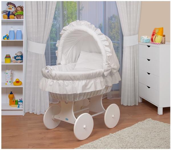 Waldin Baby Stubenwagen-Set (1201) Gestell/Räder weiß lackiert, weiß Test  TOP Angebote ab 179,99 € (Juli 2023)