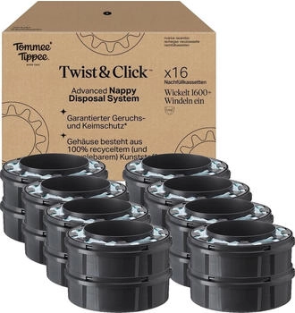 Tommee Tippee Twist & Click Advanced Windeleimer Nachfüllkassetten (16 St.)