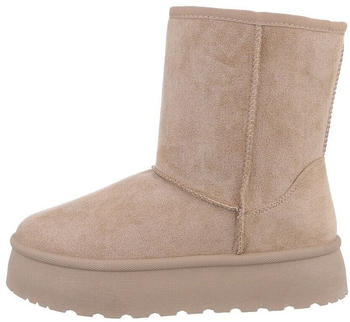 Ital Design Snowboots flach Plateaustiefeletten camel