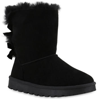 VAN HILL Warm gef&uuml;tterte Schlupfstiefel Schleifen 611502 schwarz