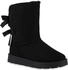 VAN HILL Damen Winter Boots Flach Schleifen Bequem Schuhe 216551 schwarz