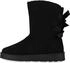 VAN HILL Damen Winter Boots Flach Schleifen Bequem Schuhe 216551 schwarz