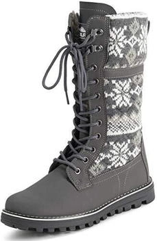 Polar Warm Thermal Wasserdicht Draussen Gehen Schnee Winter Gummisohle Wadenstiefel grau gestrickt YC0610