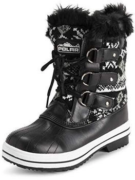 Polar Mid Gepolstert Thermal Dauerhaft Gummisohle Wasserdicht Winter Schnee Kunstpelz schwarz