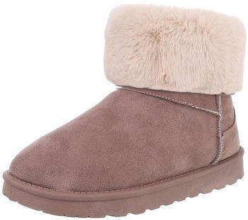 Ital Design Stiefeletten Wildlederoptik hellbraun