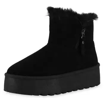 VAN HILL Winter Plateau Kunstfell bequem 216519 schwarz