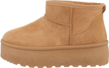Ital Design Stiefeletten Wildlederoptik Camel