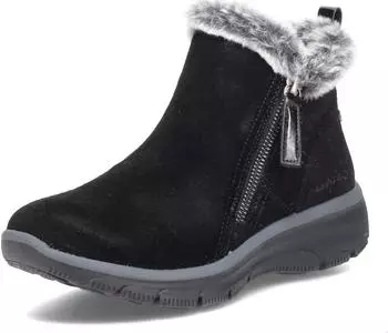 Skechers Easy Going High Zip schwarz Leder Synthetik