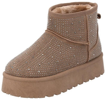 Palado Damen Snowboots dunkelbeige silber