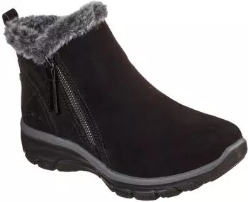 Skechers EASY GOING - HIGH ZIP Winter Boots with Faux Fur Collar schwarz