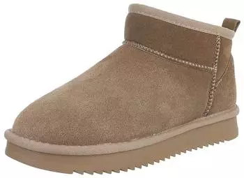 Ital Design Snow Boots with Decorative Fur 0691 hellbraun