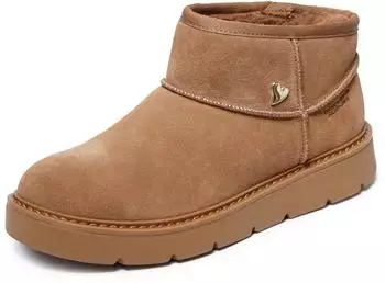 Skechers Keepsakes Cozy - Cozy Mini Hands Free Slip-ins Snow Boots chestnut suede wool